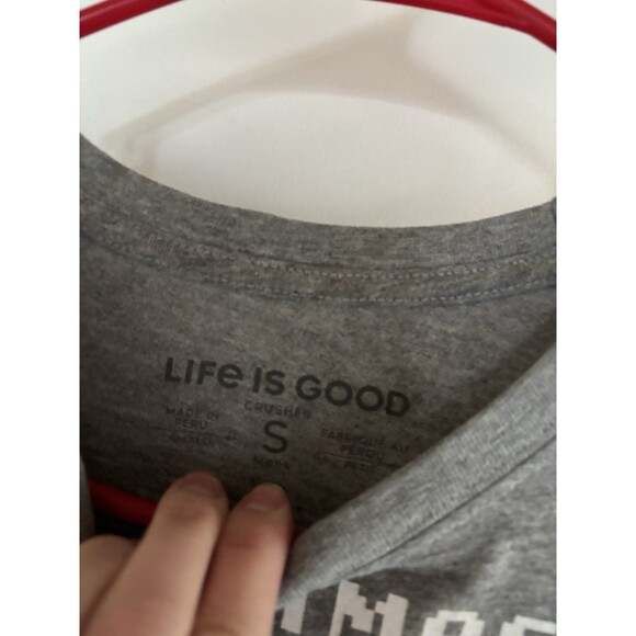 Life is Good Men L/S Crusher Tee Ugly Sweater O Christmas Tee Gray Small 74908 - Picture 4 of 4